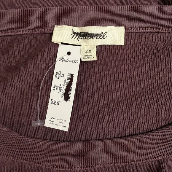 MADEWELL Relaxed Boxy Tee Plus 2X Dark Purple Crewneck Easy Fit NWT B5 - Picture 4 of 6